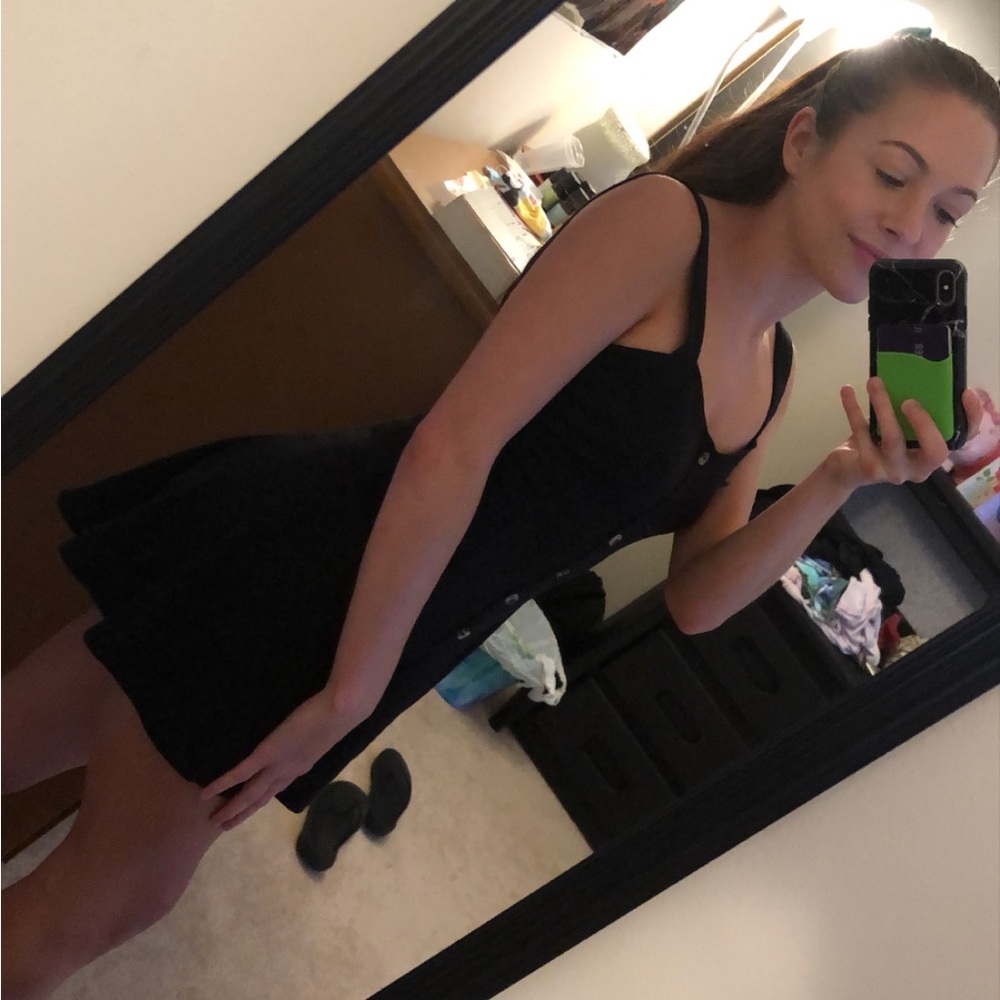 Black Buttoned Romper - Picture 5 of 5